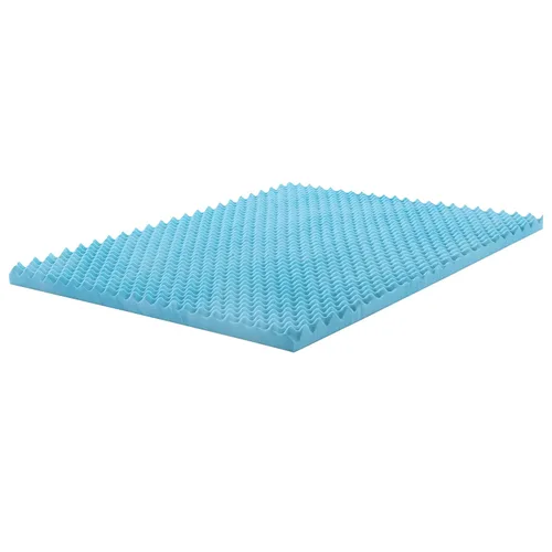 Miniatura 2 de Treaton Cubrecolchón de espuma viscoelástica con infusión de gel contorneado de 1 pulgada con diseño de cáscara de huevo, transpirable, suave y Azul