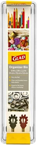 Miniatura 4 de Glad Bandeja de almacenamiento de plástico para cajones, contenedor organizador resistente para el hogar, cocina, baño, dormitorio, oficina, pies
