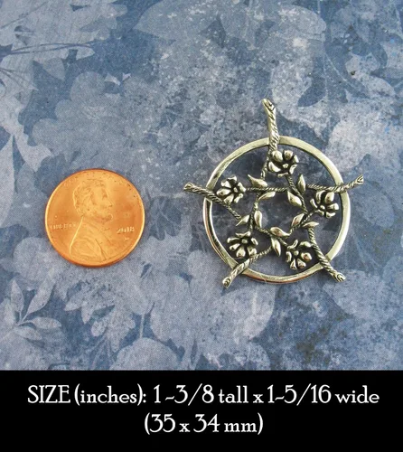 Miniatura 7 de Woot & Hammy Five Flowers Hidden Pentacle Pendant, 100% Sterling Silver, Handmade