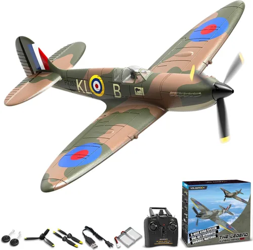Miniatura 13 de VOLANTEXRC - Avión RC, Avión de control remoto de 4 canales BF109 Fighter RTF con alerones, giroscopio, acrobacia y 3 modos, fácil de volar, avión
