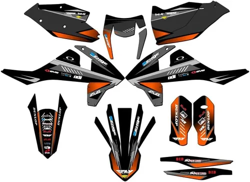 Miniatura 7 de Kit de base gráfica EXC Surge Black Senge 2017-2018 compatible con KTM