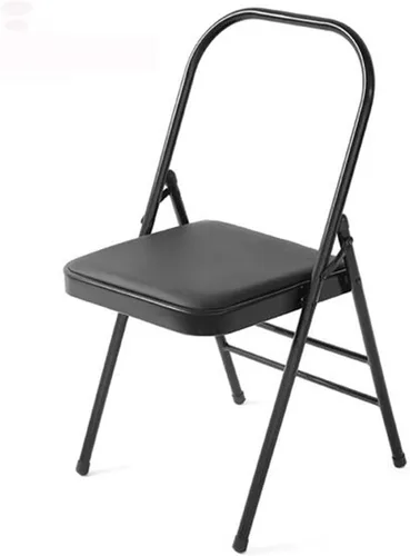 Silla de yoga Pilates, Silla auxiliar profesional Iyengar, Silla plegable de yoga endurecida y gruesa, sólida antideslizante, estable y duradera,