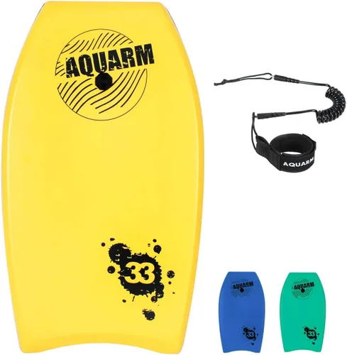 Miniatura 10 de Bodyboard con correa de muñeca, 33 pulgadas/37 pulgadas/42 pulgadas tablero de cuerpo ligero con núcleo EPS y superficie inferior lisa de alta