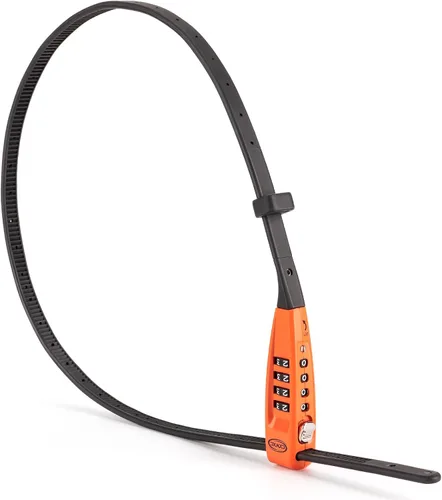 Miniatura 12 de CXWXC Cerradura de amarre con cremallera, 4 dígitos para casco de bicicleta, motocicleta, patineta, esquís, snowboard, cochecito y gabinete, ideal