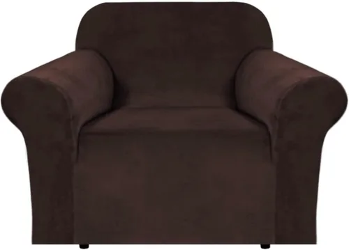 Miniatura 90 de H.VERSAILTEX Funda de terciopelo elástico para sillón, funda para sillón de 1 cojín para sala de estar, funda de muebles hecha de terciopelo grueso
