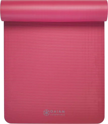 Miniatura 10 de Gaiam - Tapete de yoga, pilates y ejercicio, tapete grueso de 2/5 pulgadas (0.394 in) con correa de transporte fácil de sujetar para entrenamientos