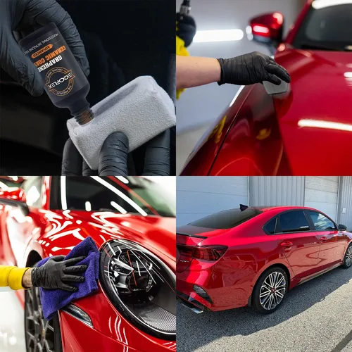 Miniatura 4 de Revestimiento de cerámica de grafeno para automóviles – Kit de detallado de capa superior de grado profesional 20H 50ML – Sellador de pintura