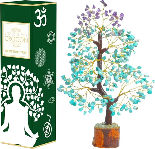 Miniatura 14 de Árbol de la vida de 7 chakras, árbol de la vida de cristal, árbol de piedras preciosas hecho a mano, árbol de Feng Shui, decoración de cristal
