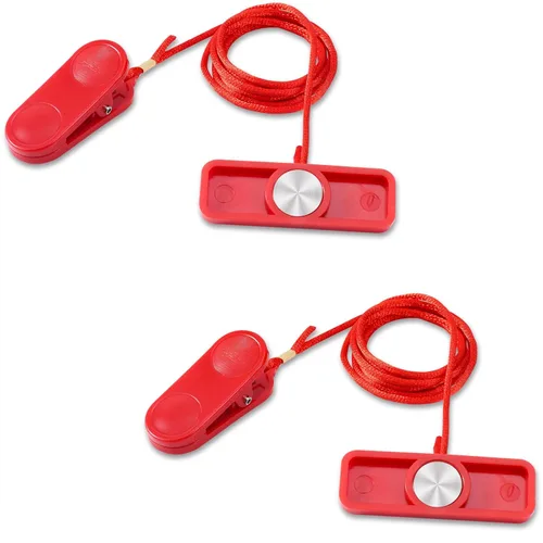 Gosknor 2 llaves de seguridad magnéticas para cinta de correr, interruptor de seguridad magnético universal de 2.4 x 0.8 pulgadas, repuesto para la