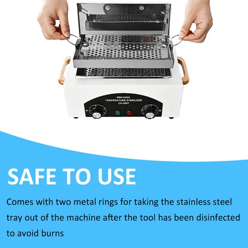 Miniatura 5 de Caja de limpieza de herramientas de metal de alta temperatura, caja de calor seco de 1.5L con temperatura y tiempo ajustables para equipos de metal