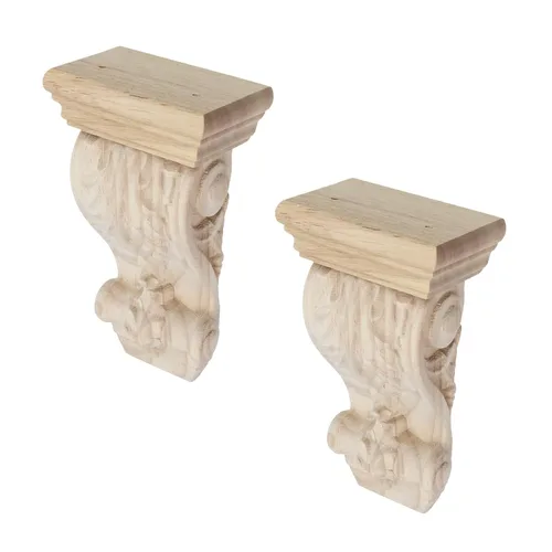 Miniatura 7 de Woogim 2 soportes de madera tradicionales de madera para estantes decorativos para el hogar, techo, esquina, decoración de esquina de 1.97 pulgadas