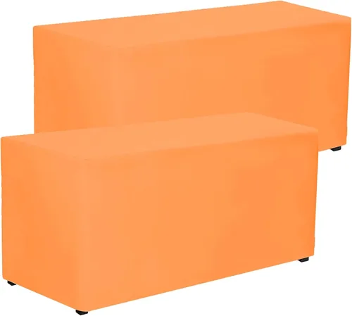 Miniatura 9 de PLOYMONO - Juego de 2 manteles ajustables, mantel de longitud hasta el suelo para mesa rectangular de 4 pies (122x61 cm) de poliéster, ideal