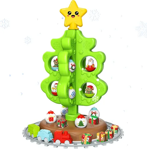 Miniatura 9 de maysida Árbol de Navidad Mini para Bebés, Juguetes Educativos de Plástico Coloridos, Marionetas de Dedo de Muñeco de Nieve/Alce/Papá Noel para Niños