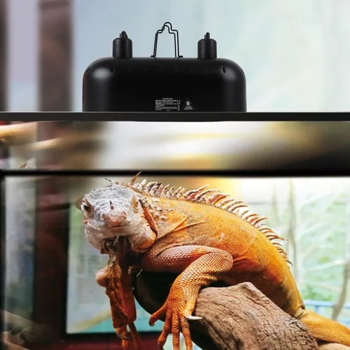 Miniatura 6 de DXOPHIEX Lámpara de doble reptil, lámpara de calor de reptil con bombilla de 150 W y emisor de calor de cerámica, lámpara de calor de doble cúpula