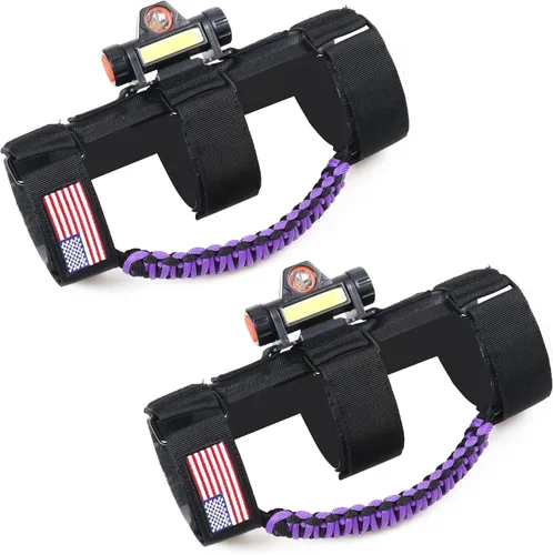 Miniatura 9 de sukemichi Manijas de agarre de la barra de rodillo para accesorios de Jeep Wrangler TJ JK JL Gladiator JT UTV ATV - Hebilla metálica de mejora