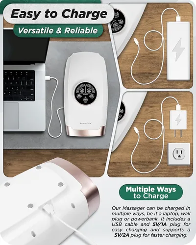 Miniatura 7 de Lunix Masajeador de manos LX3, máquina de masaje de manos Shiatsu con calor y compresión, terapia de punto de presión de 6 niveles para artritis
