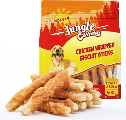 Miniatura 10 de Jungle Calling Galletas de pollo para perros, golosinas masticables suaves sin cuero crudo para recompensas de entrenamiento, 10.6 onzas