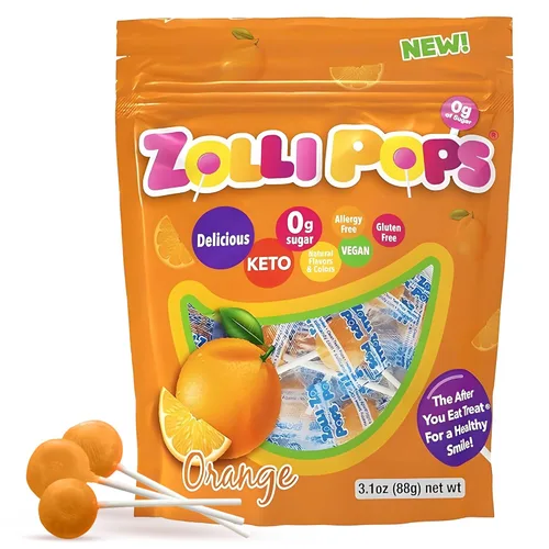Miniatura 12 de Zollipops Caramelo y manzana verde, 10.4 onzas, sin azúcar, sin alergias, vegano, apto para dieta cetogénica y diabética, caramelo de dientes limpios