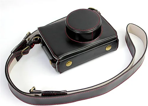 Funda X100, hecha a mano de piel sintética para cámara de cuerpo completo para Fujifilm Fuji X100 X100S X100T versión de apertura inferior + correa