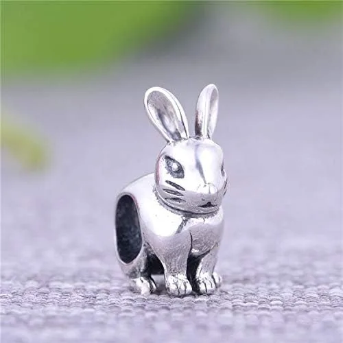 Miniatura 2 de Abalorio de plata de ley 925 con diseño de animales de la suerte, de la marca Lucky Beads, con forma de conejo, gato, perro para pulseras Pandora