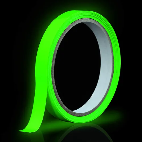 Cinta que brilla en la oscuridad, 0.5 pulgadas x 10 pies, color verde, fluorescente, para Pascua, teatro, fiesta, pared, escalón, salida de