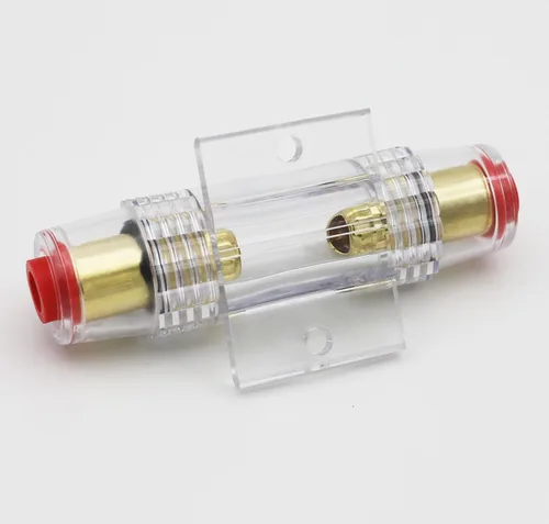 Miniatura 7 de Soporte de fusible AGU en línea para cable AWG calibre 4-10, calibre 6 y calibre 8, con dos fusibles AGU de 80 A para audio de automóvil, alarma, 1