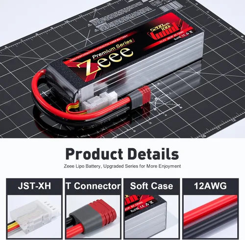 Zeee Batería Lipo Serie Premium 3S 5200mAh 11.1V 100C Batería suave con conector T para RC Plane Quadcopter RC Avión RC Helicóptero RC Coche Camión