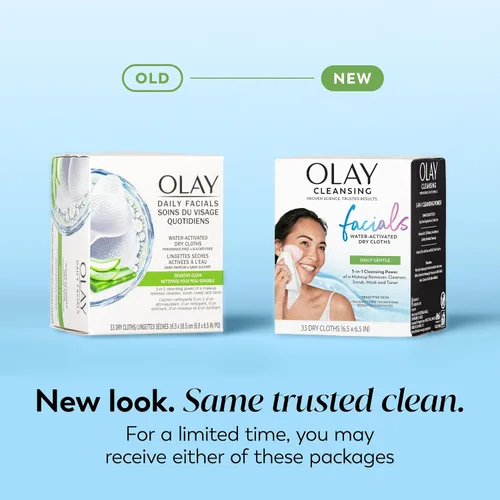 Miniatura 3 de Olay 4 en 1 Paños fragancia y jabón Facial diaria gratuita para piel sensible 33 unidades, embalaje puede variar, Fragrance & Soap Free Daily Facial