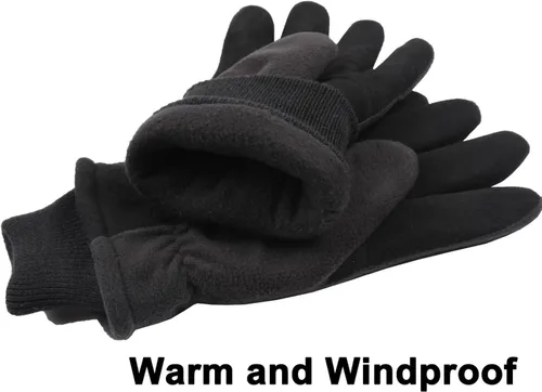 Miniatura 3 de OZERO Winter Gloves Deerskin Suede Leather and Insulated Polar Fleece Water Resistant Thermal Gifts for Men and Women