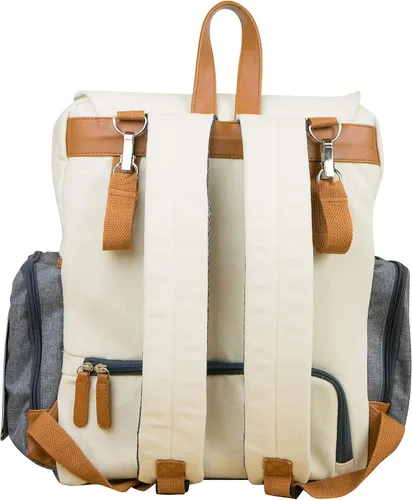 Miniatura 4 de Mochila para pañales con almohadilla para bebé, correas aisladas para cochecito de bebé, dispensador de toallitas acolchadas, bolsas grandes de moda