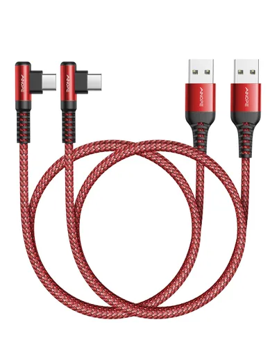 Miniatura 21 de AINOPE Cable USB a USB C [2 unidades, 6.6 pies] 3.1A tipo C cargador de carga rápida, cable USB C en ángulo recto para iPhone 17 Carplay, Galaxy Gris