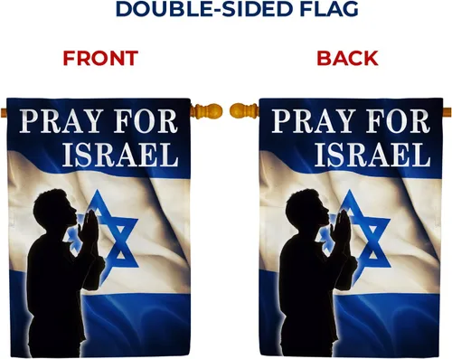 Miniatura 6 de Bandera de 28 x 40 pulgadas, bandera de doble cara con texto en inglés "We Stand with Israel House", bandera de Israel Friendship, bandera de Israel