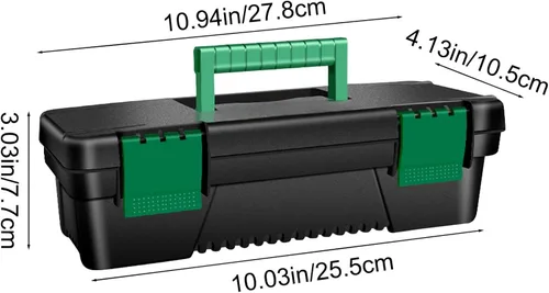 Miniatura 9 de Caja de herramientas pequeña Cajas de herramientas de plástico de 10 pulgadas con asa Bandeja extraíble con doble cerradura Caja de herramientas