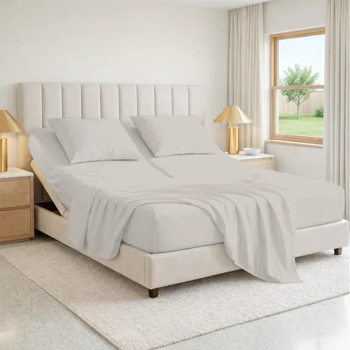 Miniatura 21 de SGI bedding Sábana Queen de 28" con Parte Superior Dividida Flex Head, 100% Algodón Egipcio, Cuenta de Hilos 1000, Sábana Superior Flex para Cama
