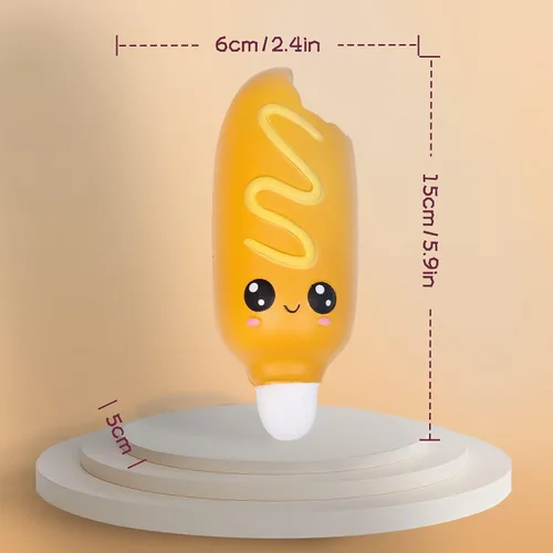 Miniatura 7 de Anboor 4 piezas Squishies Hot Dog Cake Pan Donut Kawaii perfumado suave levantamiento lento exprimir alivio del estrés niños juguete Navidad