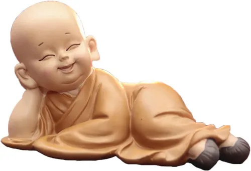 Miniatura 14 de Estatuilla de monje para decoración del hogar, estatua de Buda, figura de monje zen, lindo adorno de resina, mobiliario decorativo, arte chino