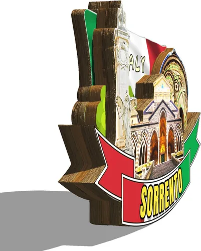 Miniatura 2 de Imán de Italia Sorrento para nevera de madera 3D hitos de viaje coleccionables, decoración hecha a mano