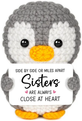 Miniatura 17 de Regalos para relaciones a larga distancia para novio, novia, amistad, regalos de Thinking of You para mejor amiga, pareja, pingüino de ganchillo