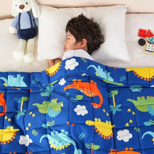 Miniatura 8 de Sivio Manta con peso de 5 libras, manta de regazo con peso de dinosaurio azul, manta transpirable pesada para dormir, lavable, 36 x 48 pulgadas