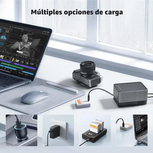 Miniatura 6 de K&F CONCEPT Paquete de 2 baterías NP-W126, USB C NP-W126S XT30III batería compatible con cámaras Fujifilm X100vi, X100V, XM5, XE5, XT30II, XT30, X