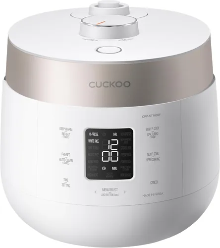 CUCKOO Arrocera de Doble Presión de 10 Tazas (sin cocinar) / 20 Tazas (cocidas) con Olla Interior Antiadherente, Gran Arrocera y Mantenedora de