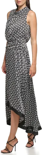 Miniatura 3 de Karl Lagerfeld Paris Vestido largo alto y bajo Blak y blanco para mujer