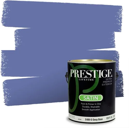 Miniatura 44 de Prestige Paints. - Base y pintura para exteriores en un solo galón, 1 galón. plano, comparable con Sherwin Williams Topsail. SW6799-PCM