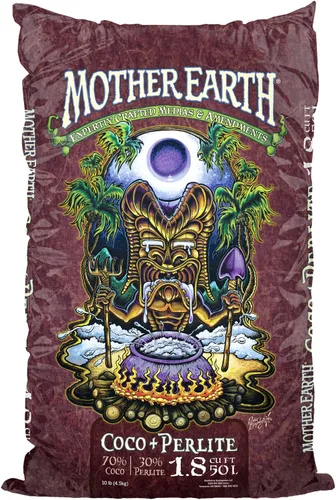Mother Earth - Mezcla de coco + perlita, medios de cultivo para jardinería en interiores y exteriores, 1.8 pies cúbicos