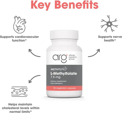 Miniatura 4 de MethylPro L-metilfolato 7.5 mg - Apoya una mentalidad saludable - Folato activo para apoyo de metilación y reacciones bioquímicas - Altamente