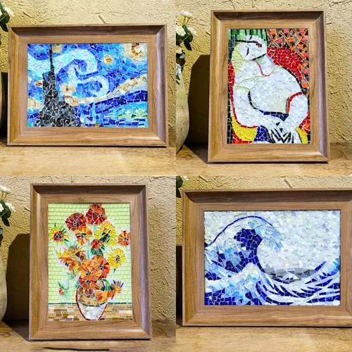 Miniatura 6 de Azulejos de mosaico de vidrio de mosaico irregular mixto morado, 10.58 oz de mosaico DIY conjunto de mosaico para adultos, suministros de Púrpura
