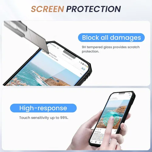 Miniatura 6 de Goton Funda para iPhone 14 Plus con Protector de Pantalla - Funda con Cubierta Deslizante para Cámara con Soporte de Anillo, Resistente de Grado