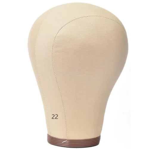 Miniatura 10 de Cabeza de lona para peluca, cabeza de bloque de lona para hacer pelucas, cabeza de maniquí con soporte y agujero de montaje (21 pulgadas)