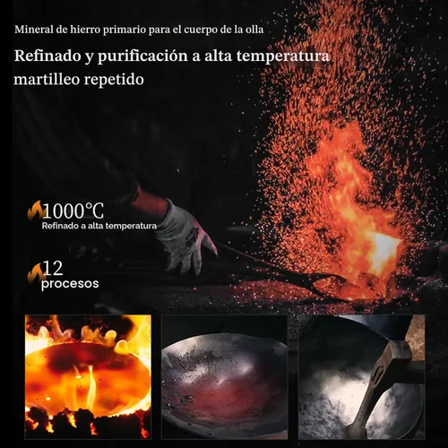 Miniatura 6 de Wok de acero al carbono, woks de 11 pulgadas y sartenes para freír con tapa de vidrio, wok antiadherente de fondo plano, pequeño wok chino hecho a