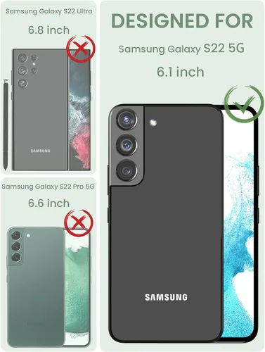 Miniatura 2 de Dretal Funda para Samsung Galaxy S22 5G Floral, de Grado Militar Probada contra Caídas, Parte Trasera Dura y Borde Suave, Funda Protectora de Verde
